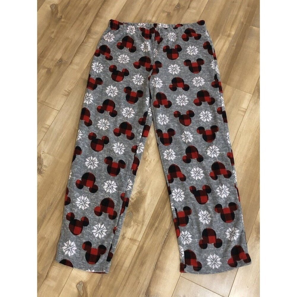Disney Fleece pajama Pants Women`s Mouse Ears Medium Gray All Over Print 0084